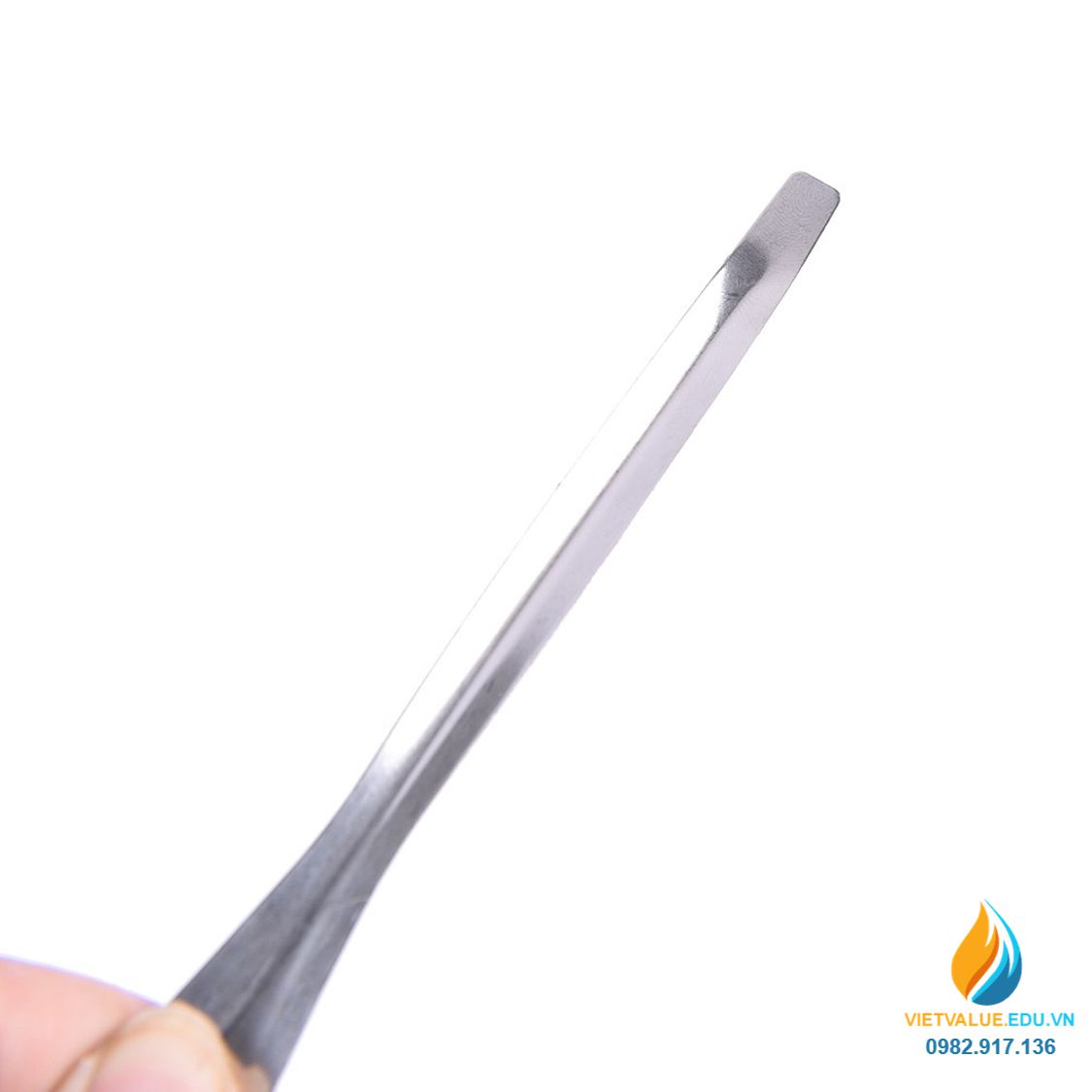 Thìa inox lấy hóa chất, không gỉ, một muỗng, dài 12 cm