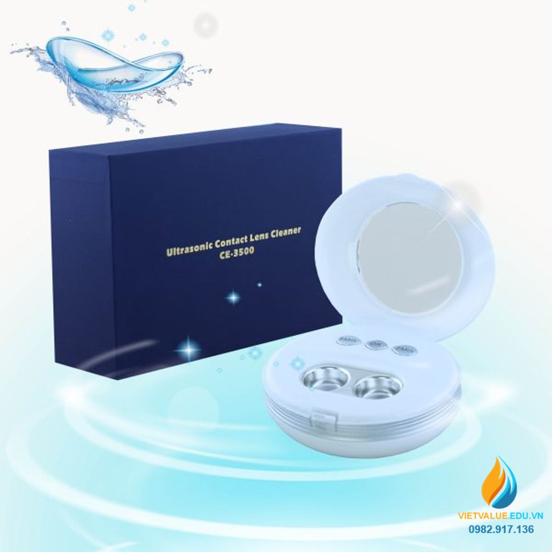 Thiết bị làm sạch kính áp tròng bằng sóng siêu âm CE3500 tần số 58kHz công suất 3W