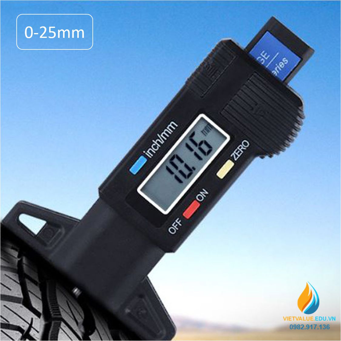 Thước đo độ dày điện tử 0-25mm, thước đo độ dày hiển thị kỹ thuật số, độ chính xác cao