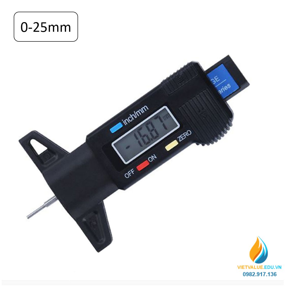 Thước đo độ dày điện tử 0-25mm, thước đo độ dày hiển thị kỹ thuật số, độ chính xác cao
