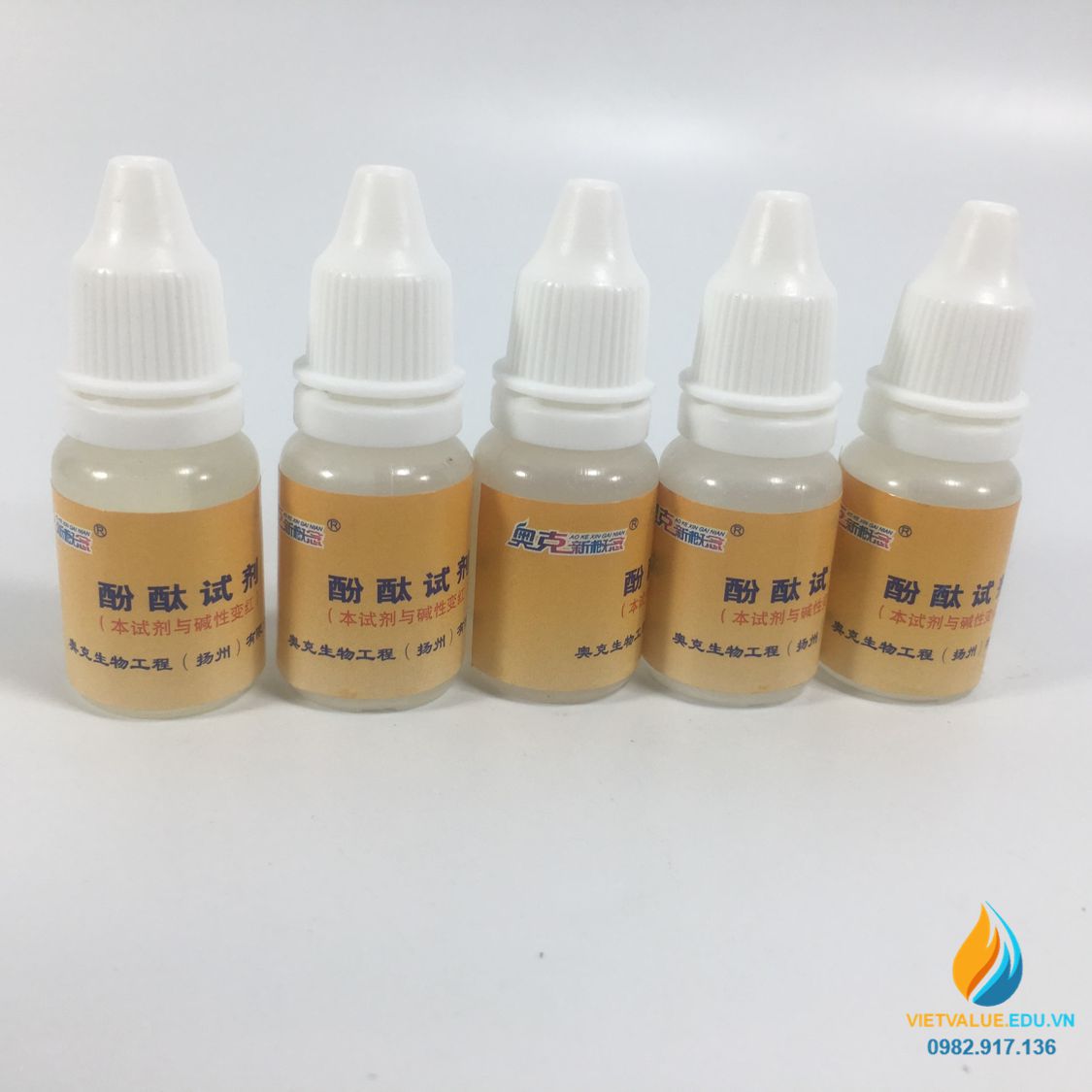 Thuốc thử phenolphtalein xác định độ axit hay bazo cho dung dịch, dung tích 10ml