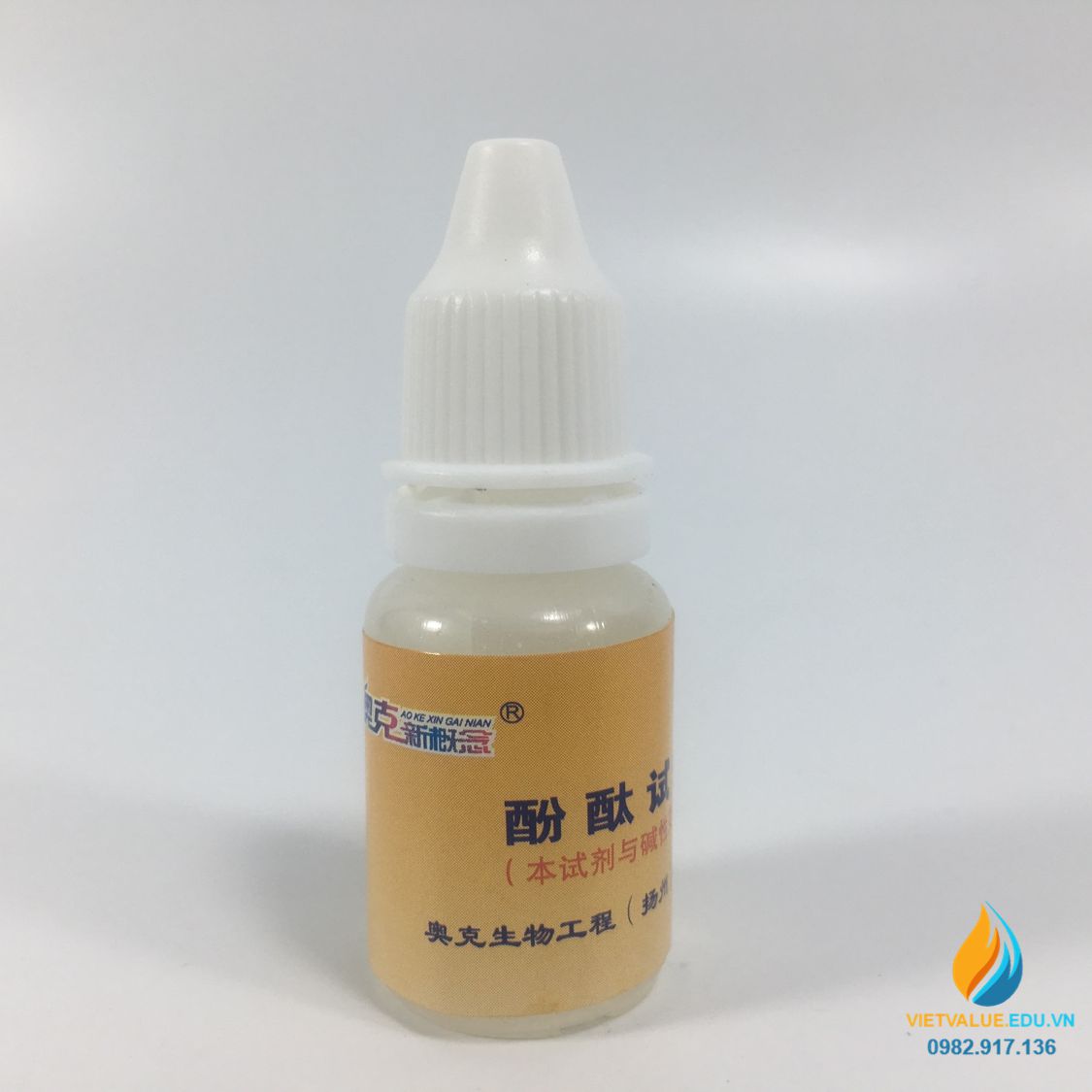 Thuốc thử phenolphtalein xác định độ axit hay bazo cho dung dịch, dung tích 10ml