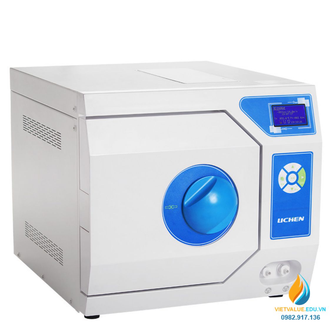 Tủ khử trùng nha khoa DGT12B, dung tích 12 lít, công suất 1800W, nhiệt độ 134 độ C + Mô tả sản phẩm: -Tủ khử trùng nha khoa dùng để khử trùng tât các dụng cụ đã sử dụng trong quá trình thăm khám và điều trị nha khoa. Đồng thời kiểm soát nhiễm trùng và tiệt trùng nghiêm ngặt để ngằn ngừa các bệnh truyền nhiễm -Tủ khử trùng nha khoa DGT12B với mần hình LCD độ sáng cao giúp hiện thị mội thông tin chính xác rõ ràng -Khoang bên trong được trang bị thếp không gỉ SUS 304 -Độ sai số của nhiệt độ chỉ chênh lệch 0~3 độ C -Các thông số kĩ thuật cơ bản của tủ khử trùng DGT12B: +Áp suất làm việc định mức: 0.22Mpa +Nhiệt độ khử trùng: 121 / 134 độ C +Áp suất khí quyển: 70kPa ~ 106kPa +độ ẩm tương đối: không quá 85% +Tiếng ồn: <70 db +nhiệt độ khử trùng: 115~138 độ C +Điện áp định mức AC 220V sai số 22V, 50Hz sai số 1Hz +Dung tích: 12l +Công suất 1800W +Kích thước bên trong: 200x385mm +Khối lượng: 46 Kg Mua Tủ khử trùng nha khoa DGT12B ở đâu tại Hà Nội và TP Hồ Chí Minh ? Công ty Cổ Phần Đầu tư và phát triển Giáo Dục Đào Tạo VIETVALUE với nhiều năm kinh nghiệm nhập khẩu và phân phối dụng cụ thí nghiệm, bình thí nghiệm , dụng cụ tiêu hao, cốc thí nghiệm, ống thủy tinh thí nghiệm… – dòng xuất xứ Đức, Nhật, Anh, Trung Quốc… VIETVALUE luôn cam kết với khách hàng về chất lượng , giá thành và dịch vụ bán hàng uy tín. Ngoài ra, chúng tôi còn cung cấp nhiều mặt hàng vật tư tiêu hao và nồi hấp tiệt trùng khác trong phòng thí nghiệm như: Dụng cụ nhựa thí nghiệm – Ca nhựa, Ống đong nhựa, Ống ly tâm, Đầu côn, Giá treo dụng cụ,… Mọi thông tin liên hệ VIETVALUE Điện thoại: Ms Trang 01668607681