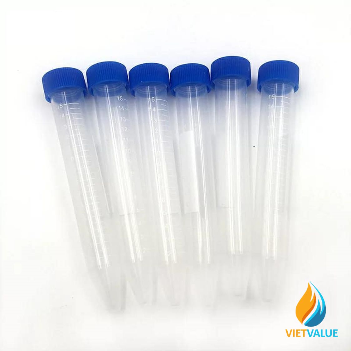 Túi 100 ống ly tâm khử trùng 10ml, đáy tròn, vạch chia, nắp xoáy