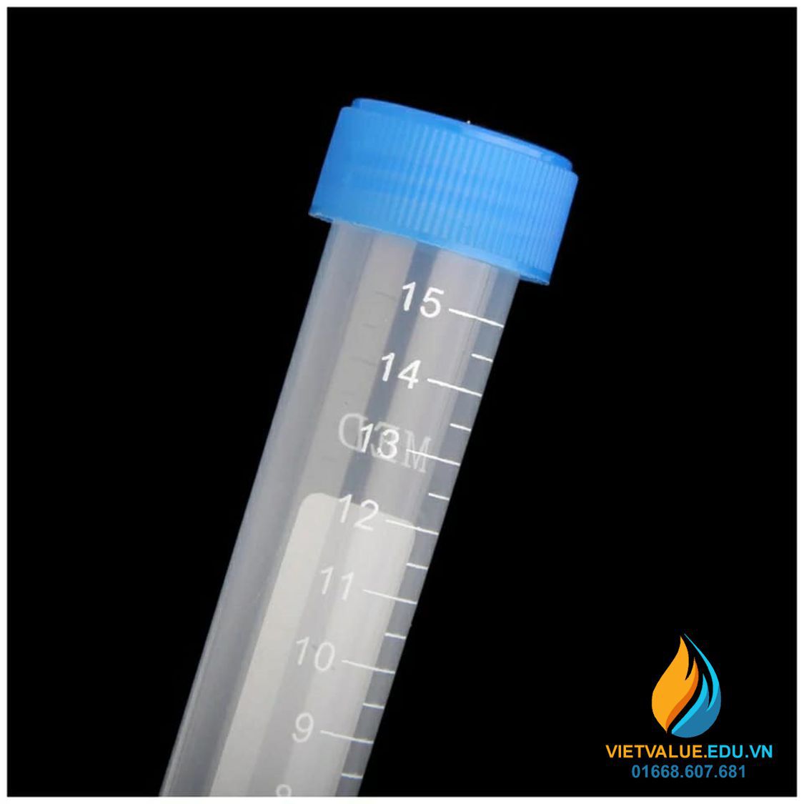 Túi 100 ống ly tâm khử trùng đáy nhọn 10ml, vạch chia, nắp xoáy