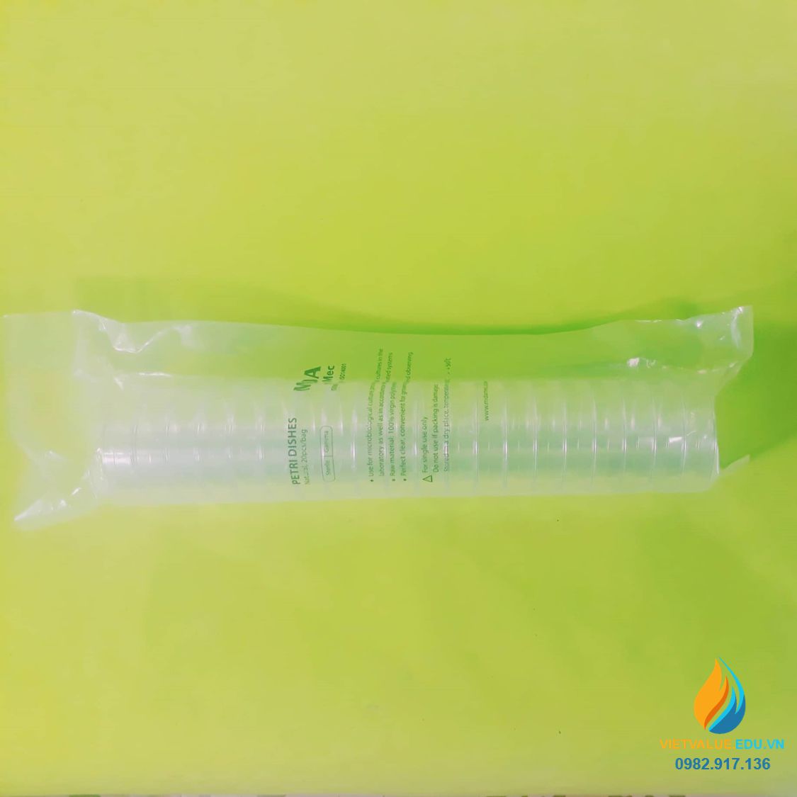 Túi 10 đĩa petri nhựa tiệt trùng hãng Biologix Mỹ, đường kính đĩa 90mm