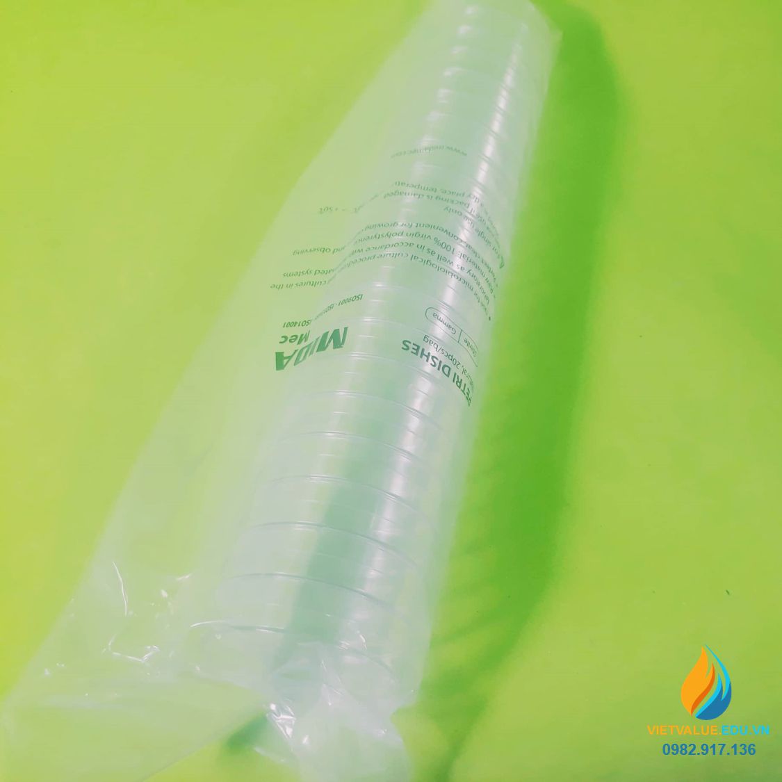 Túi 10 đĩa petri nhựa tiệt trùng hãng Biologix Mỹ, đường kính đĩa 90mm