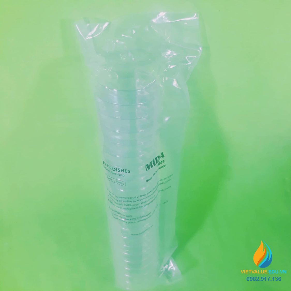 Túi 10 đĩa petri nhựa tiệt trùng hãng Biologix Mỹ, đường kính đĩa 90mm