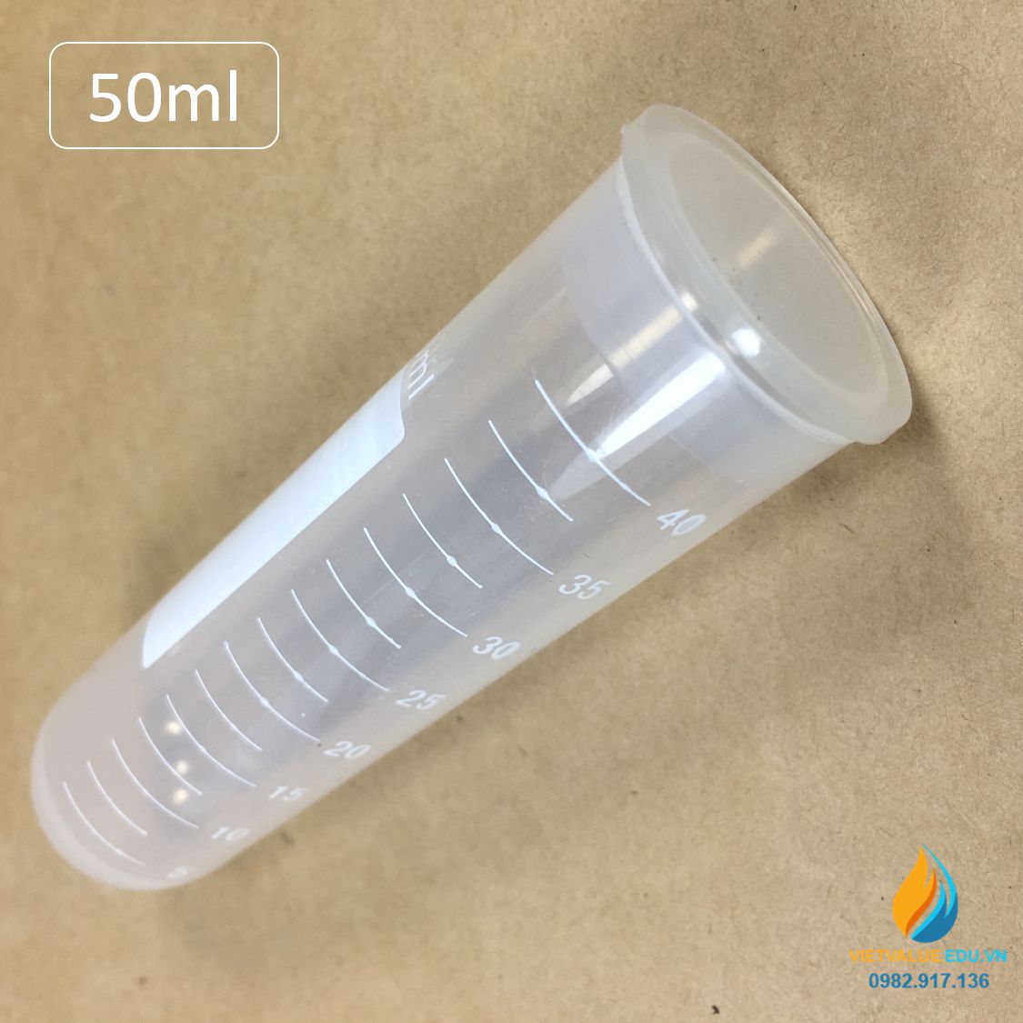 Túi 50 ống ly tâm 50ml, đáy tròn, vạch chia nắp ấn, trong suốt