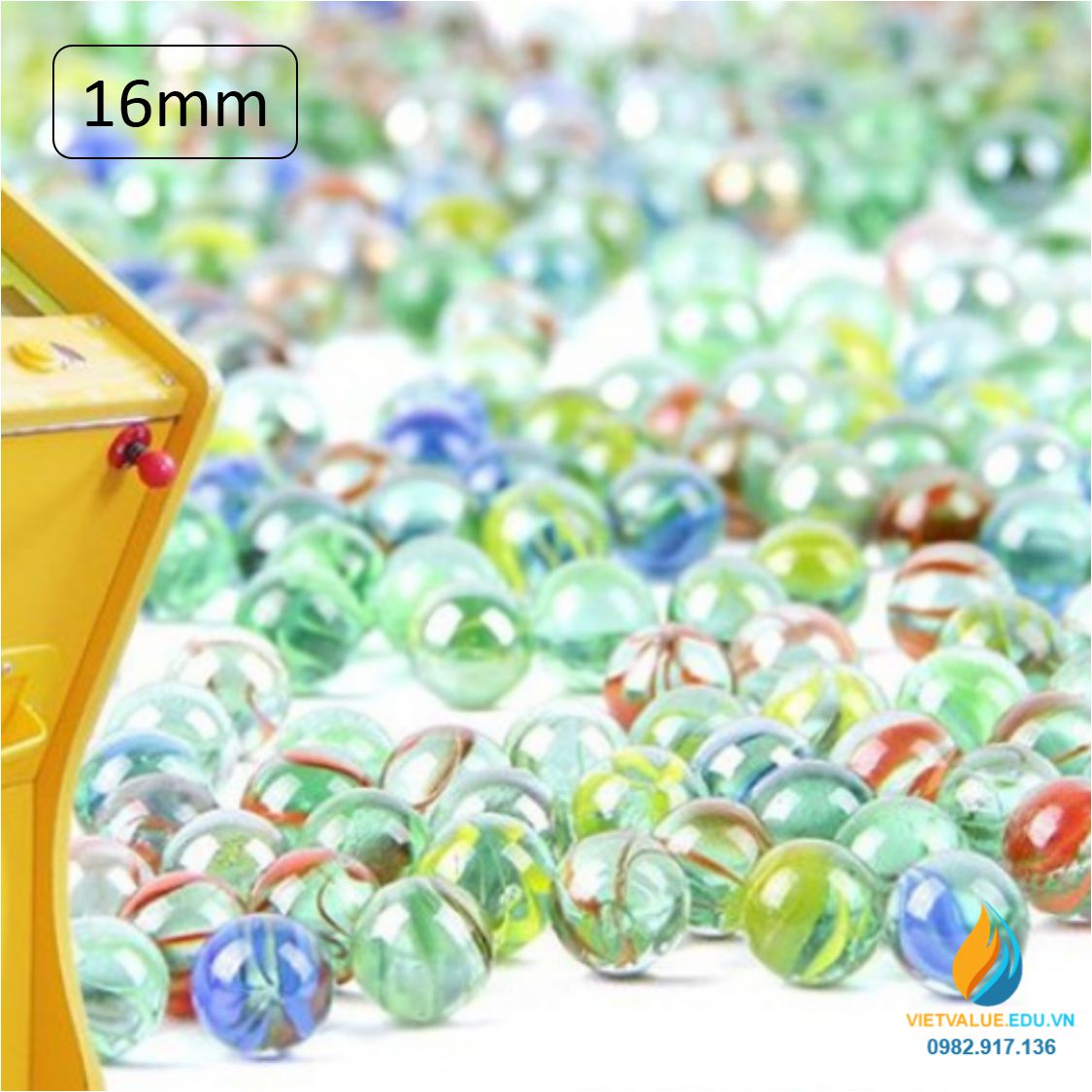 Viên bi thủy tinh đường kính 16mm, viên bi cho học sinh tiểu học thực hành ngoại khóa