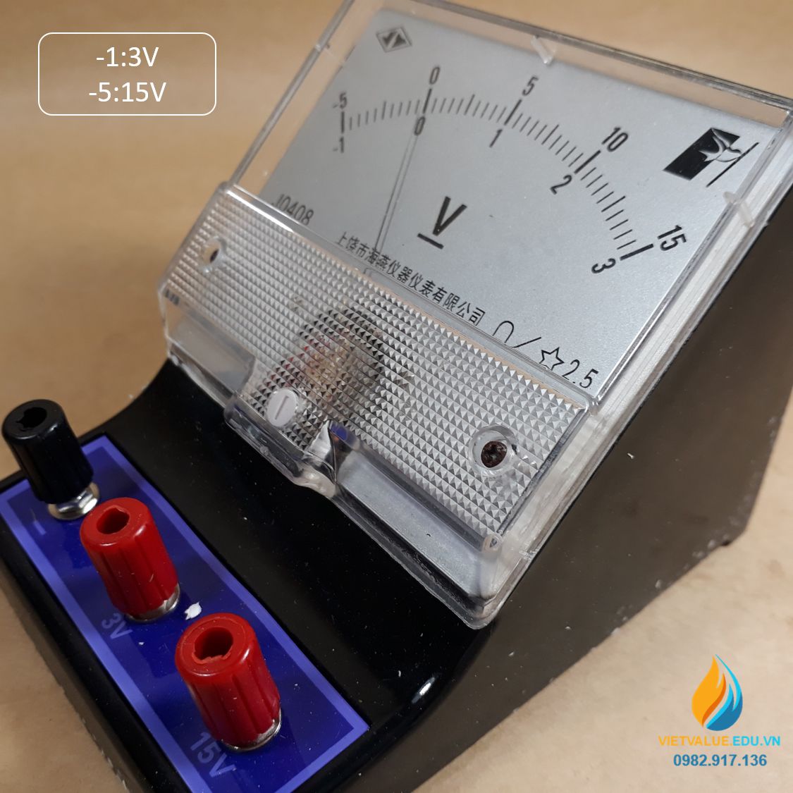 Vôn kế J0408 đo điện áp DC phạm vi đo từ -1 đến 3V hoặc -5 đến 15V, ampe kế ghép mạch điện