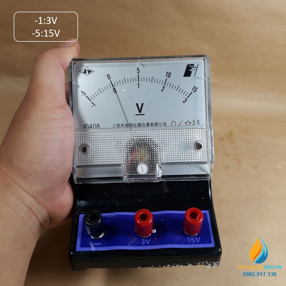 Vôn kế J0408 đo điện áp DC phạm vi đo từ -1 đến 3V hoặc -5 đến 15V, ampe kế ghép mạch điện