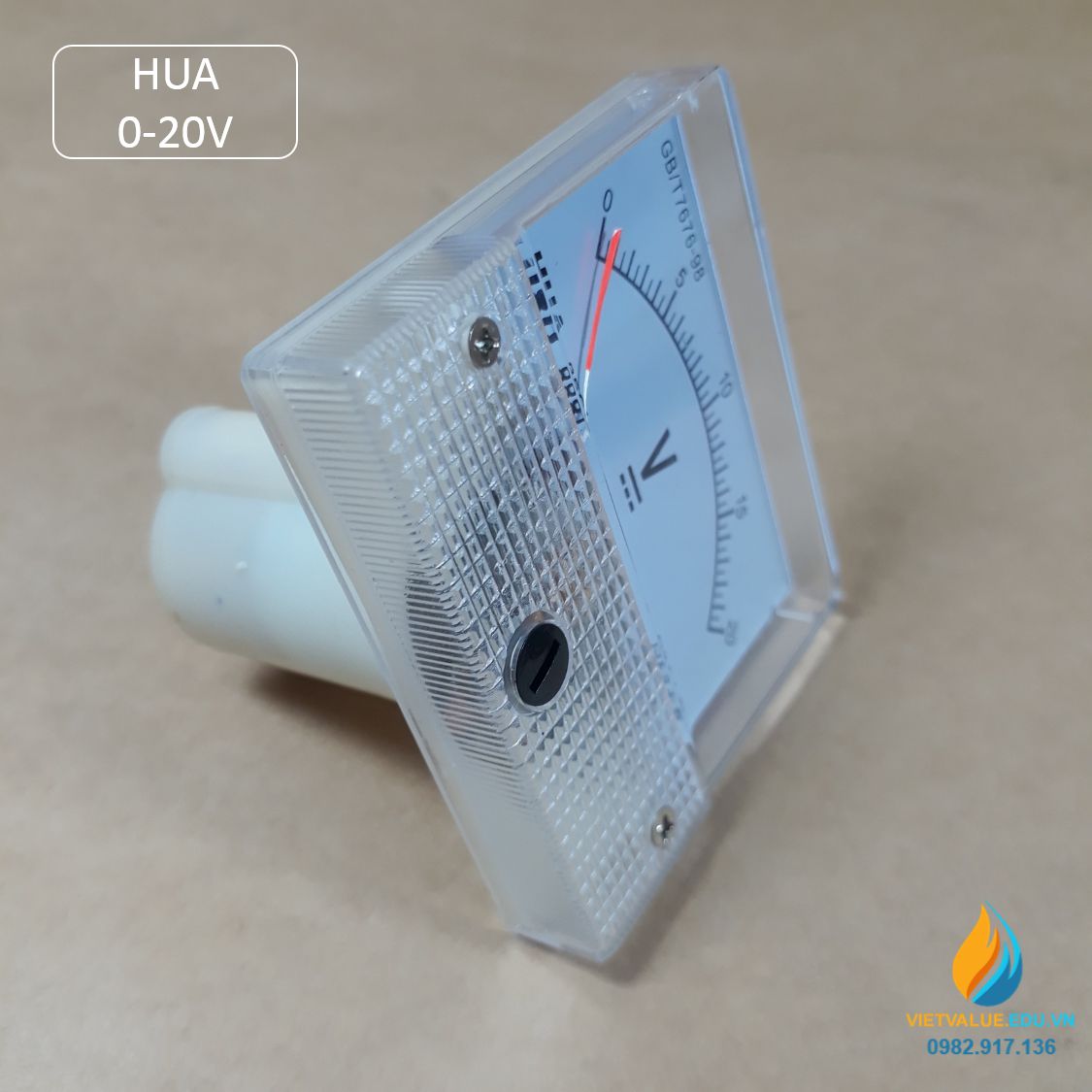Vôn kế HUA dạng cơ, kim chỉ, phạm vi đo từ 0 đến 20V, độ chính xác cao