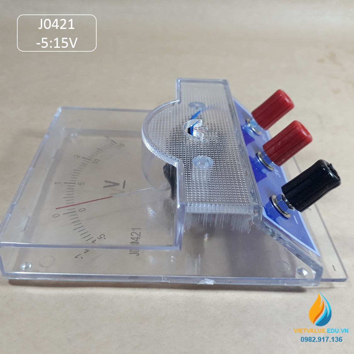 Vôn kế J0421 đo điện áp DC phạm vi đo từ -1 đến 3V hoặc -5 đến 15V, Vôn kế ghép mạch điện