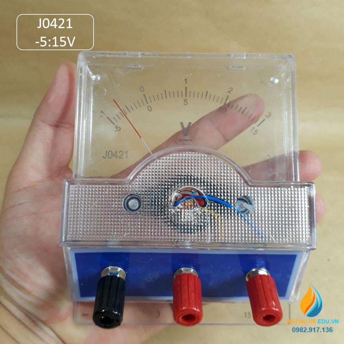 Vôn kế J0421 đo điện áp DC phạm vi đo từ -1 đến 3V hoặc -5 đến 15V, Vôn kế ghép mạch điện