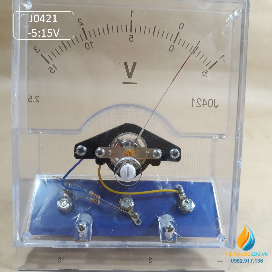 Vôn kế J0421 đo điện áp DC phạm vi đo từ -1 đến 3V hoặc -5 đến 15V, Vôn kế ghép mạch điện