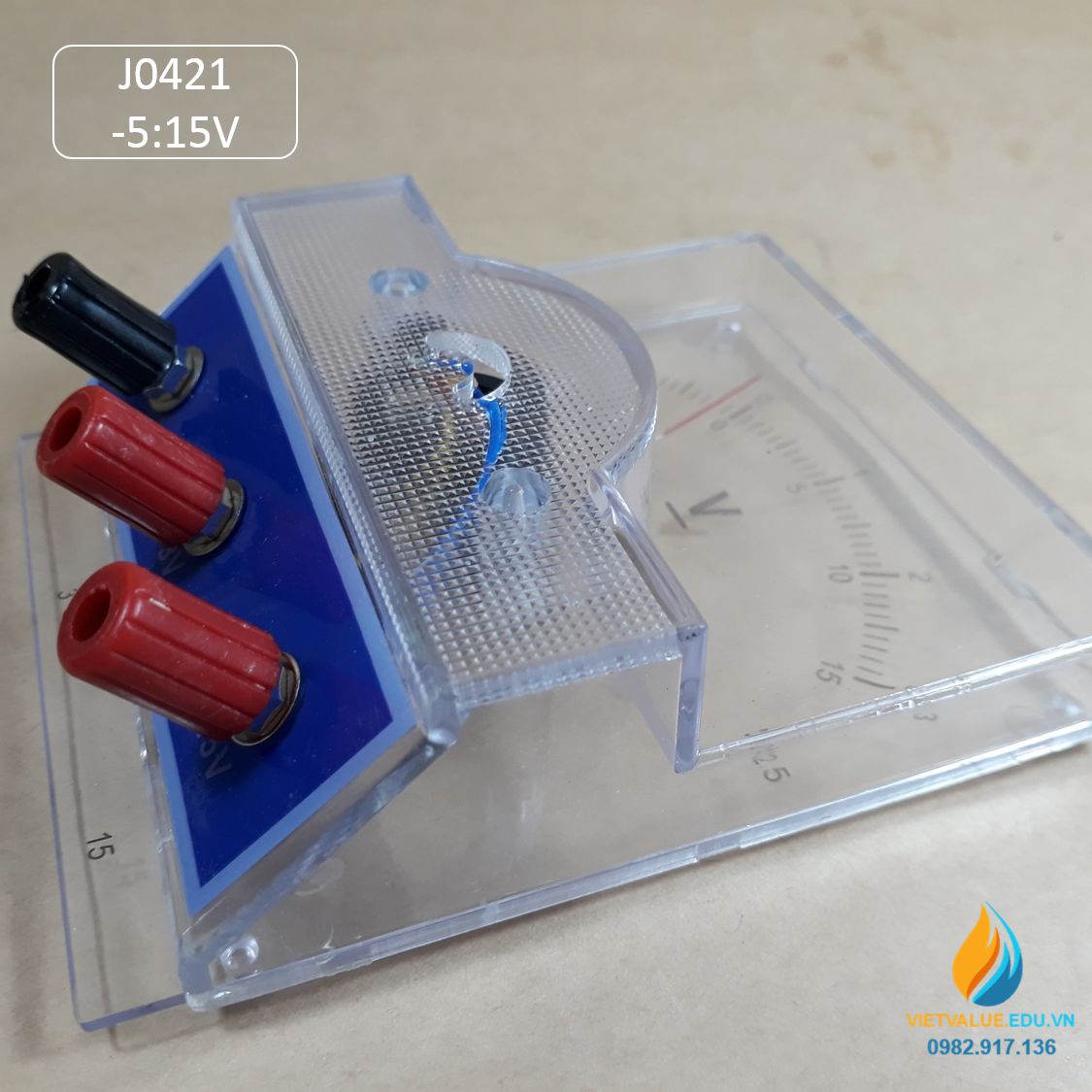 Vôn kế J0421 đo điện áp DC phạm vi đo từ -1 đến 3V hoặc -5 đến 15V, Vôn kế ghép mạch điện
