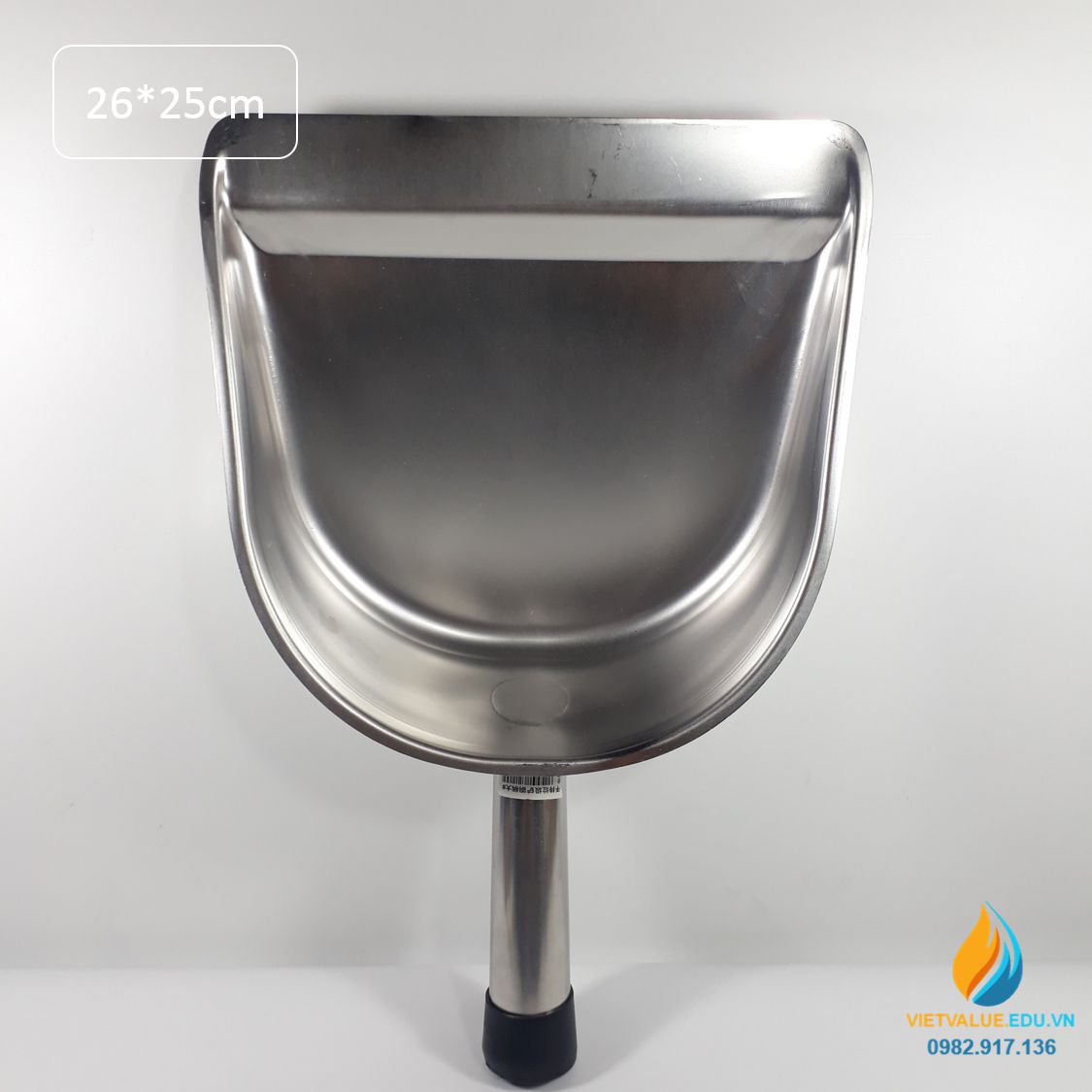 Xẻng inox vuông, xẻng xúc mẫu, kích thước 25cmx26cm cán dài 15cm, inox chất lượng cao