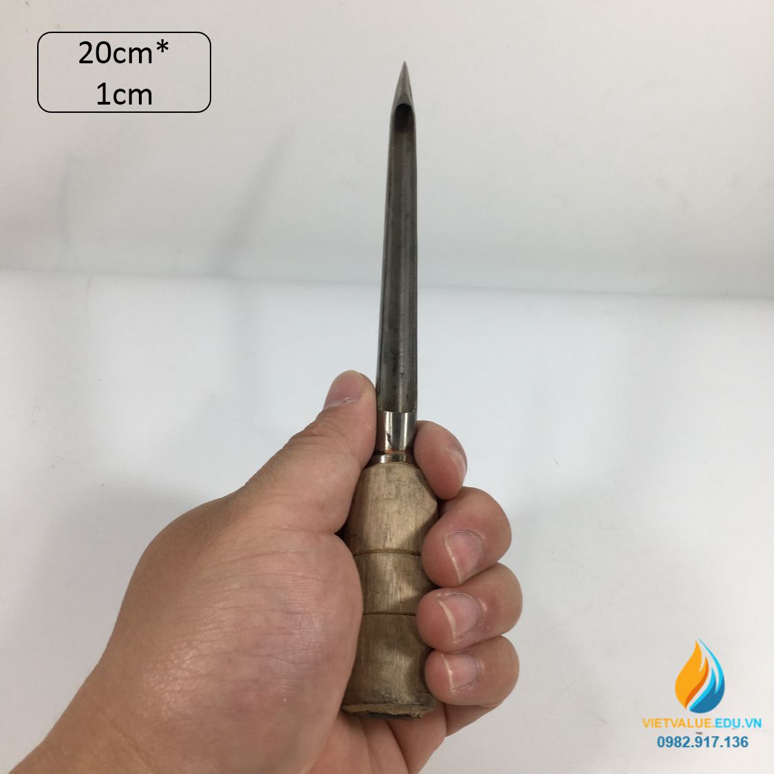 Xiên lấy mẫu hạt dài 20cm đường kính 1cm, Inox không gỉ 304, xiên lấy mẫu vật