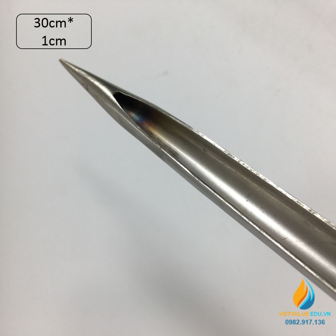 Xiên lấy mẫu hạt dài 30cm đường kính 1cm, Inox không gỉ 304, xiên lấy mẫu vật