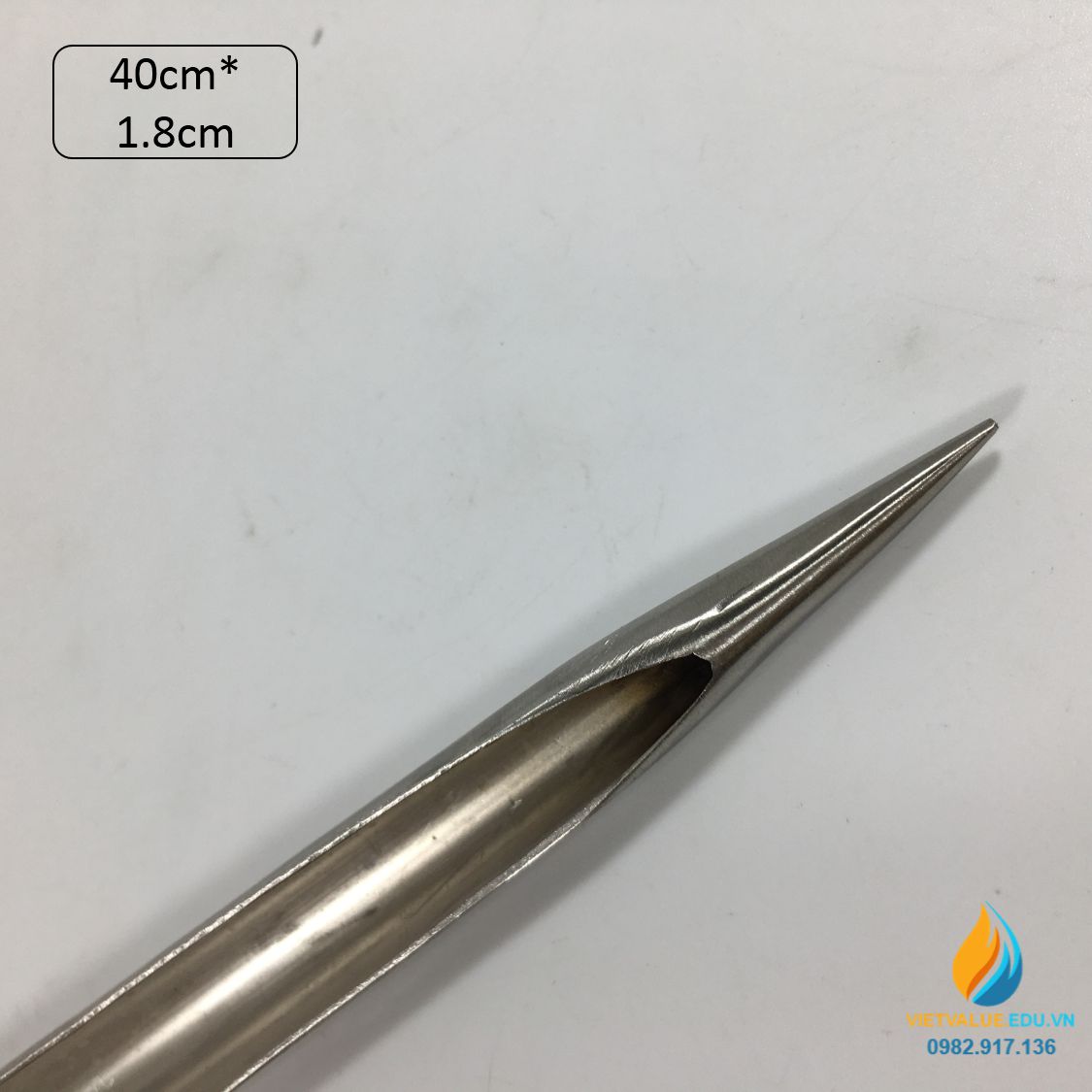 Xiên lấy mẫu hạt dài 40cm đường kính 1,8cm, Inox không gỉ 304, xiên lấy mẫu vật