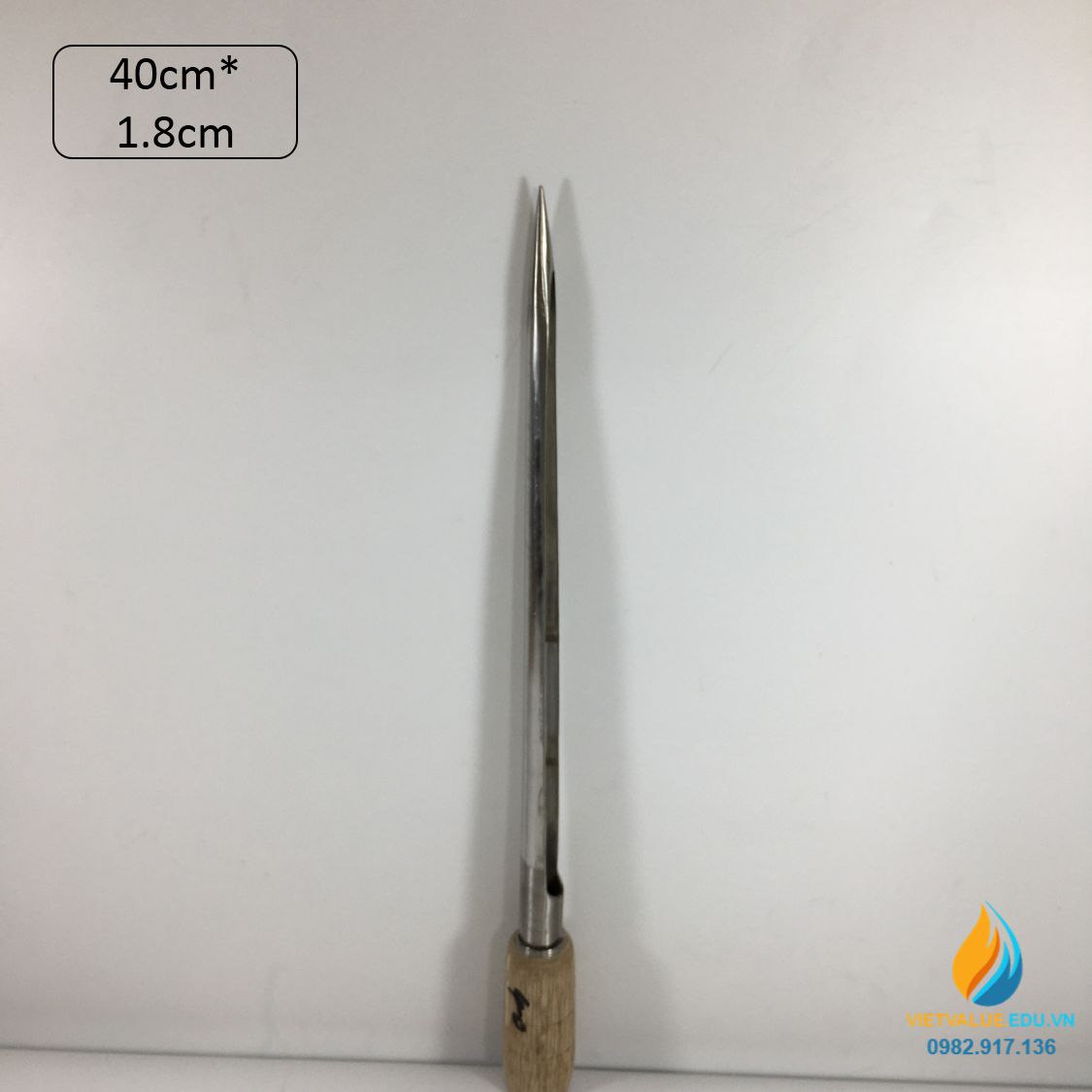 Xiên lấy mẫu hạt dài 40cm đường kính 1,8cm, Inox không gỉ 304, xiên lấy mẫu vật