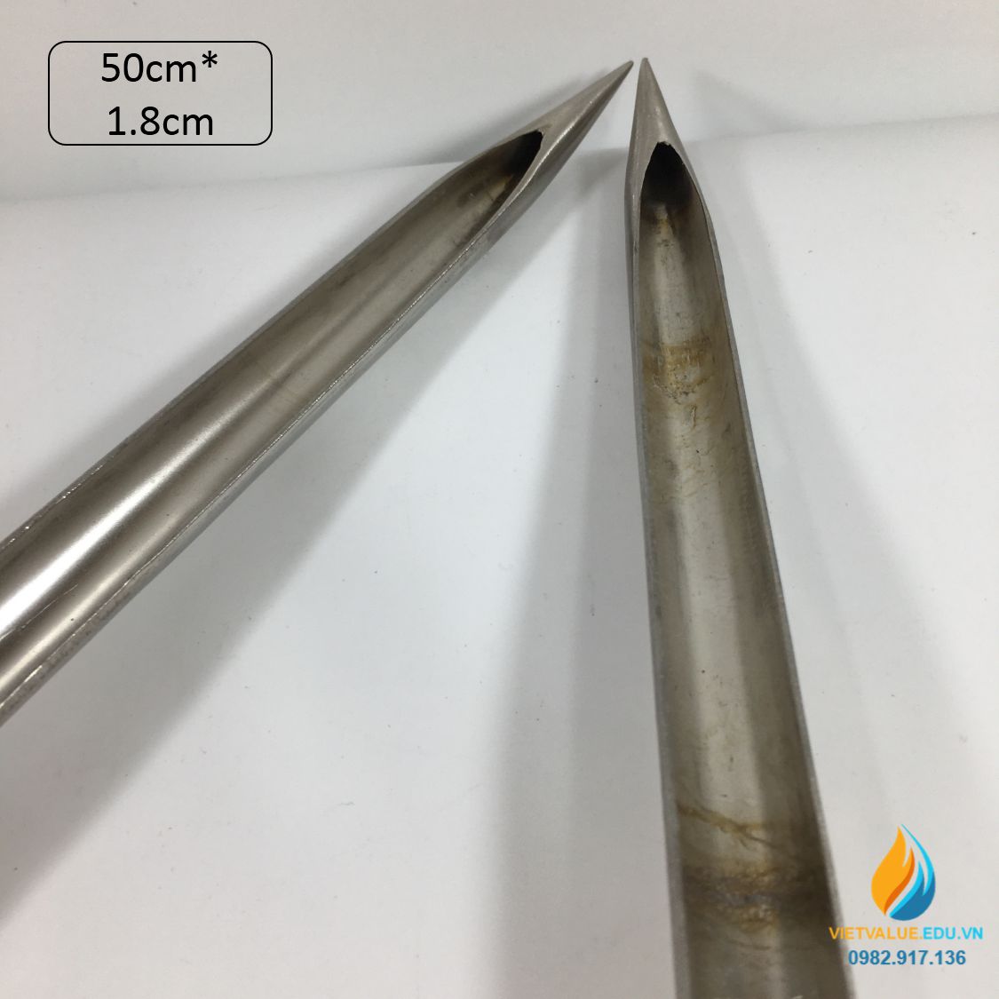 Xiên lấy mẫu hạt dài 50cm đường kính 1,8cm, Inox không gỉ 304, xiên lấy mẫu vật