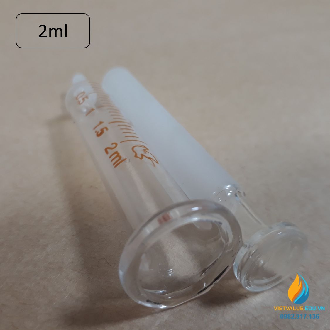 Xy lanh bơm tiêm thủy tinh vạch chia dung tích 2ml