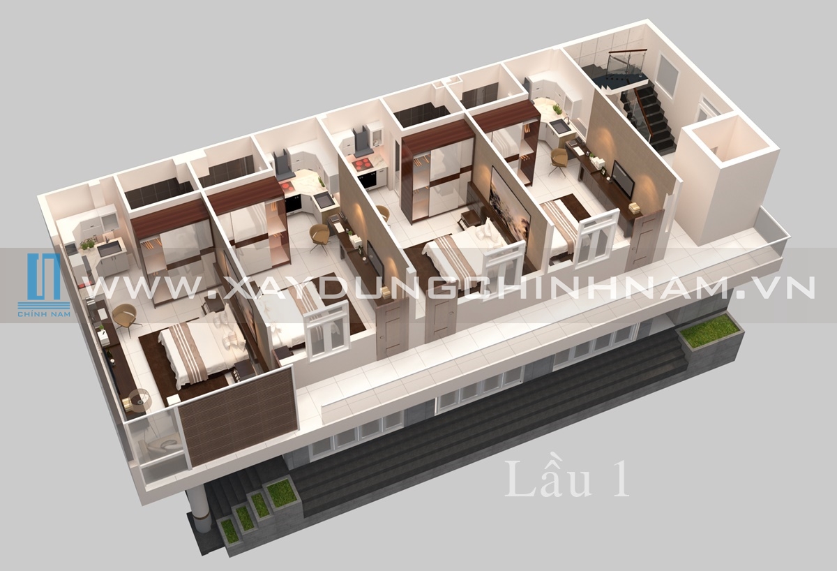 Cho thuê căn hộ ở lầu 1 của tòa nhà