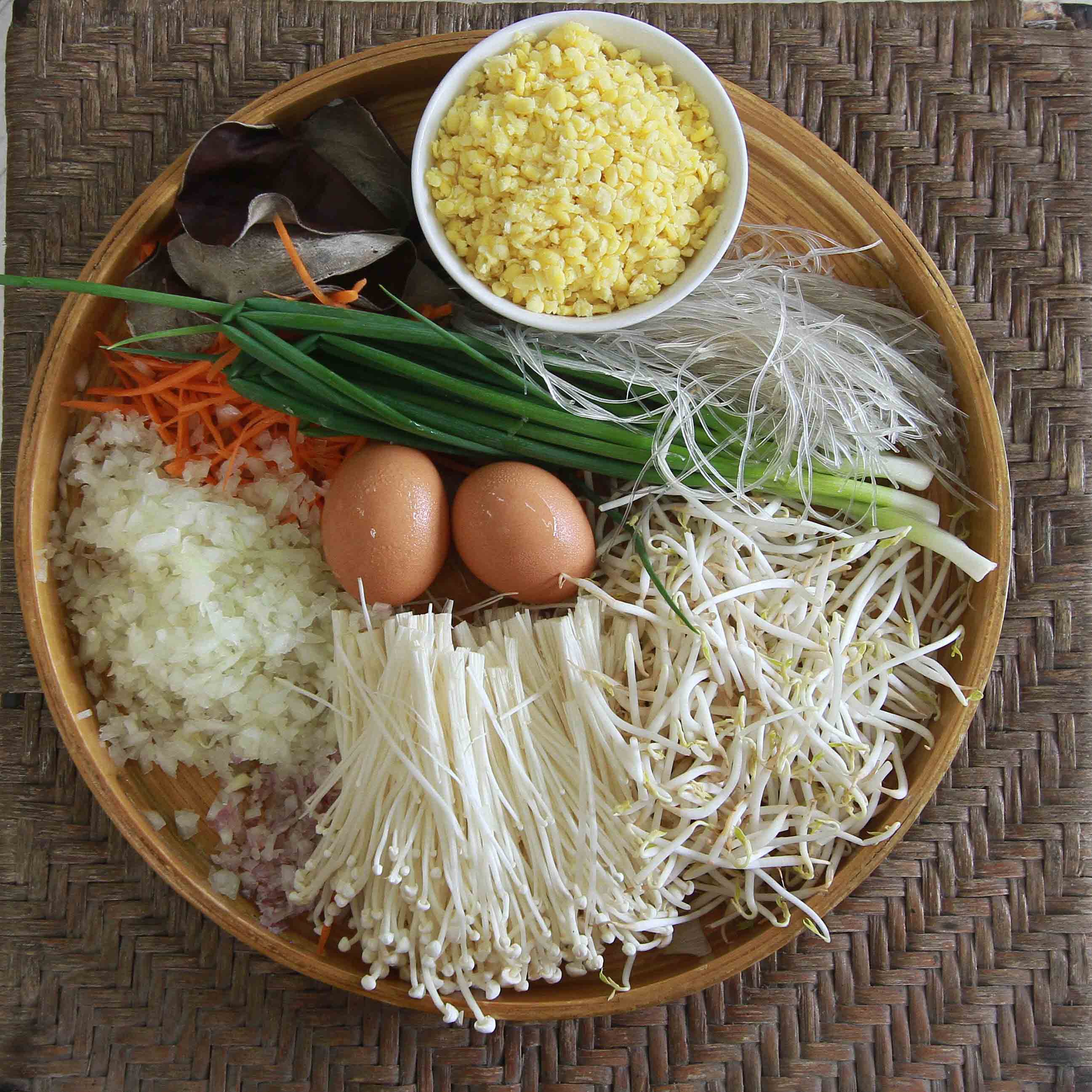 Exemple of ingredients for Hoa Sua's cooking class