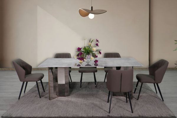 Bàn ăn mặt đá cao cấp cho phòng ăn hiện đại tại Nội thất Mê Linh