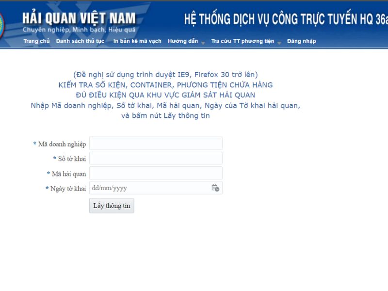 Định nghĩa về in mã vạch hải quan