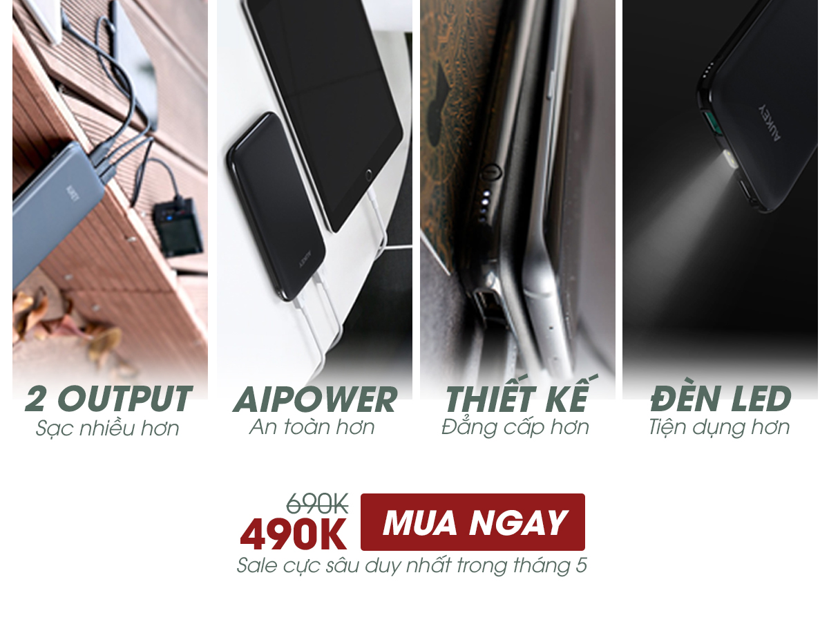 pin sac du phong aukey slim urbancity