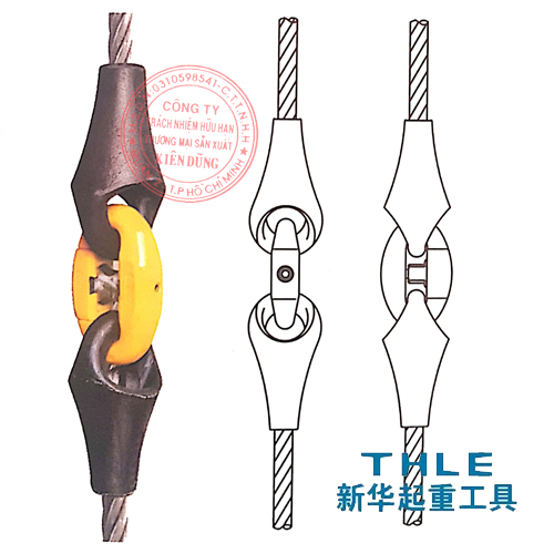 Kết hợp đầu nối cáp Wire rope pear socket và Quick release Link