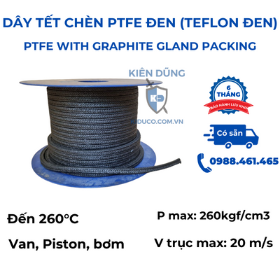 dây tết chèn PTFE đen - PTFE with graphite gland packing