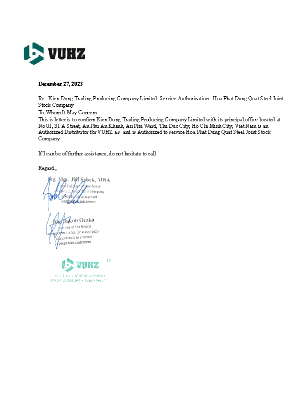 Kiên Dũng (Kiduco) đại diện thương hiệu VUHZ tại Việt Nam