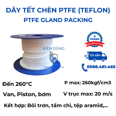 Teflon Gland Packing - Dây Tết Chèn Teflon Trắng