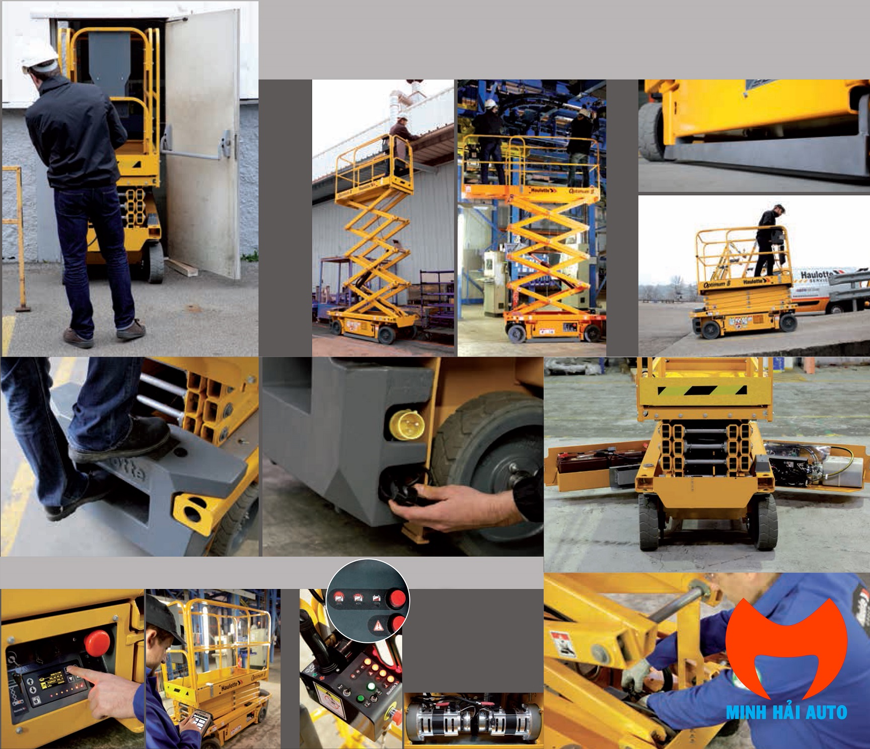 Xe thang nâng người cắt kéo 8m Haulotte