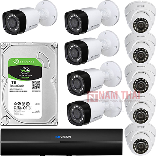 Lắp đặt trọn bộ 10 camera giám sát 1.0M Kbvision - nam thái