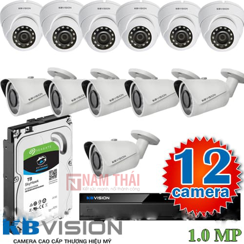Lắp đặt trọn bộ 12 camera giám sát 1.0M Kbvision - nam thái