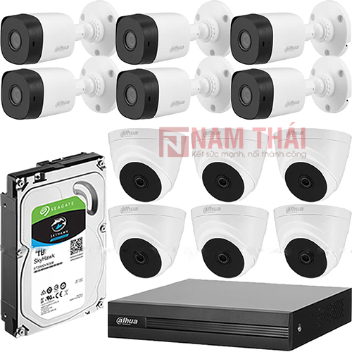 Lắp đặt trọn bộ 12 camera giám sát 2.0M Dahua - nam thái