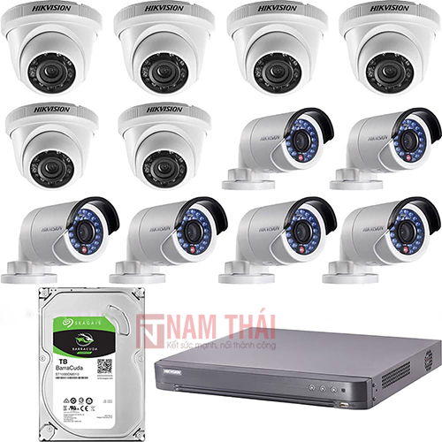 Lắp đặt trọn bộ 12 camera giám sát 2.0M Hikvision - nam thái