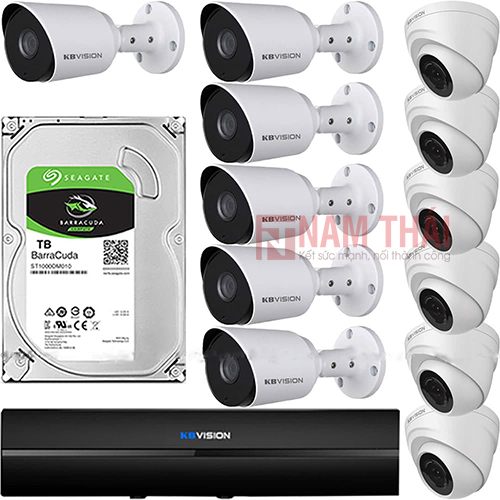 Lắp đặt trọn bộ 12 camera giám sát 2.0M Kbvision - nam thái