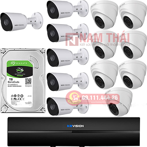 Lắp đặt trọn bộ 13 camera giám sát 2.0M Kbvision - nam thái