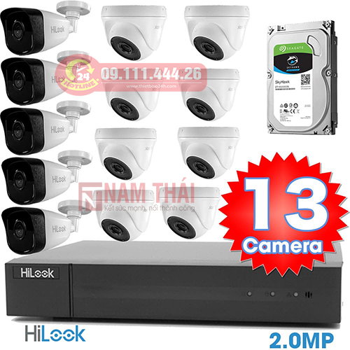 Lắp đặt trọn bộ 13 camera giám sát 2.0MP HiLook - nam thái