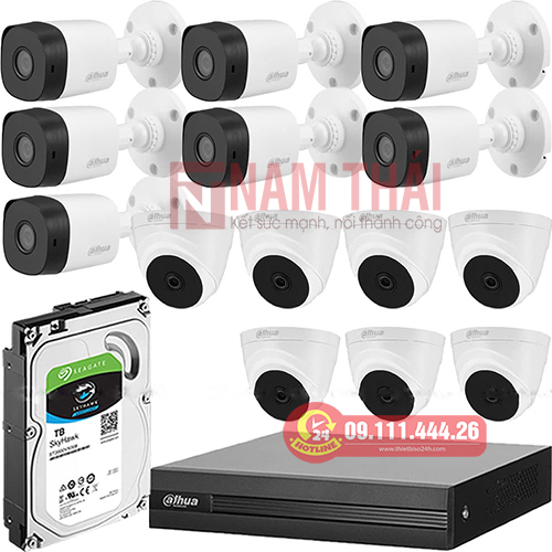 Lắp đặt trọn bộ 14 camera giám sát 2.0M Dahua - nam thái