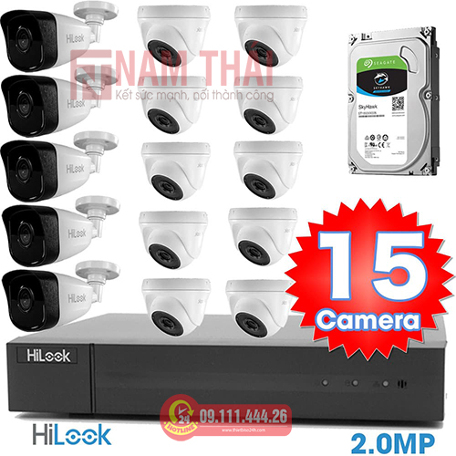 Lắp đặt trọn bộ 15 camera giám sát 2.0MP HiLook - nam thái