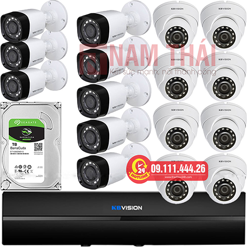 Lắp đặt trọn bộ 16 camera giám sát 1.0M Kbvision - nam thái