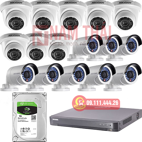 Lắp đặt trọn bộ 16 camera giám sát 2.0M Hikvision - nam thái