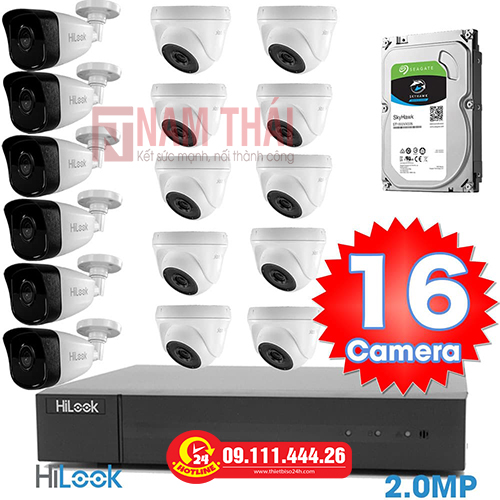 Lắp đặt trọn bộ 16 camera giám sát 2.0MP HiLook - nam thái
